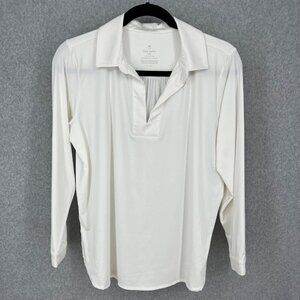 Dudley Stephens Madaket Tunic Top Size XXL White Repreve Stretch Knit Collared